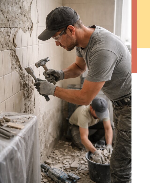 Демонтаж плитки со стен в Серове от 867 руб. — быстро и недорого | ОТДЕЛОЧНИК-Срв