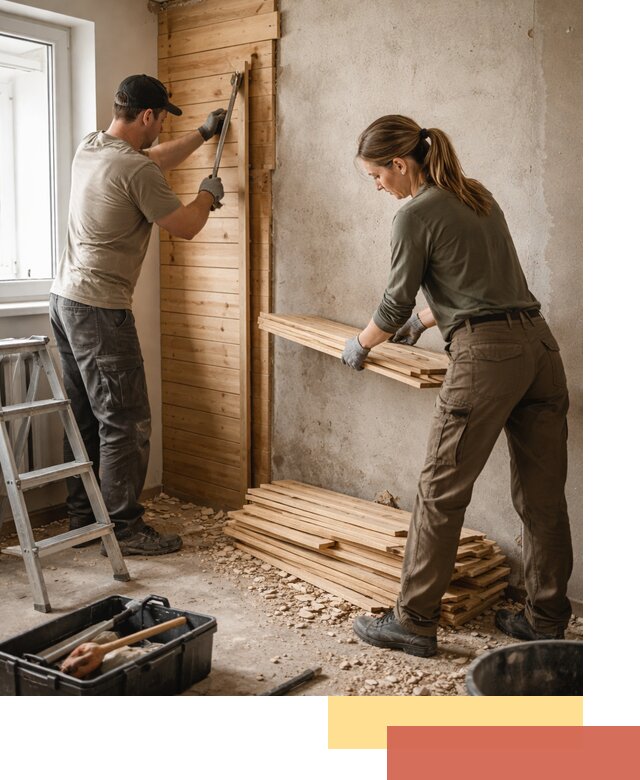 Демонтаж вагонки со стен в Серове — профессиональный демонтаж