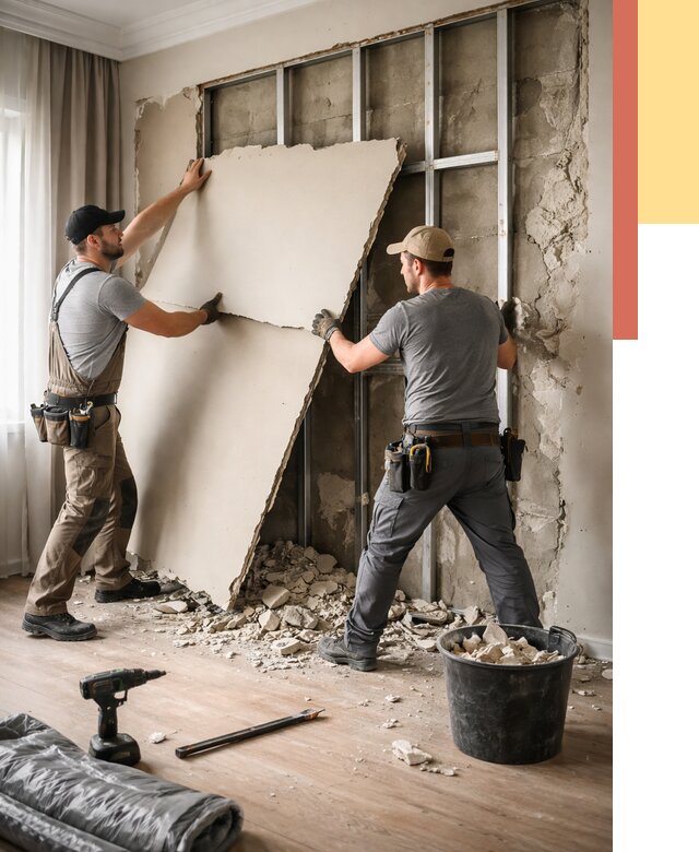 Демонтаж гипсокартона со стен в Серове от 357 руб. — услуги демонтажа | ОТДЕЛОЧНИК-Срв