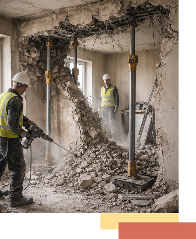 Снос несущих стен в Серове с гарантией безопасности и качества