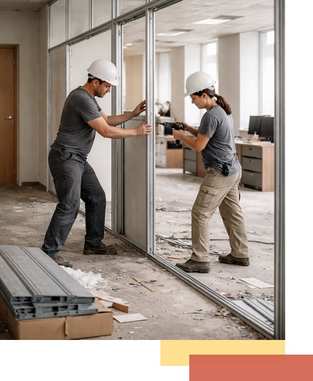 Демонтаж алюминиевых перегородок в Серове быстро и аккуратно