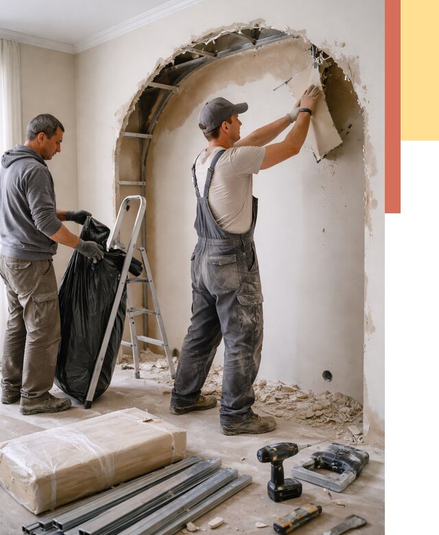 Демонтаж арки из гипсокартона в Серове от 3571 руб. — услуги под ключ | ОТДЕЛОЧНИК-Срв