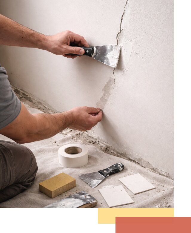 Заделка трещин и сколов в стенах и потолках в Серове