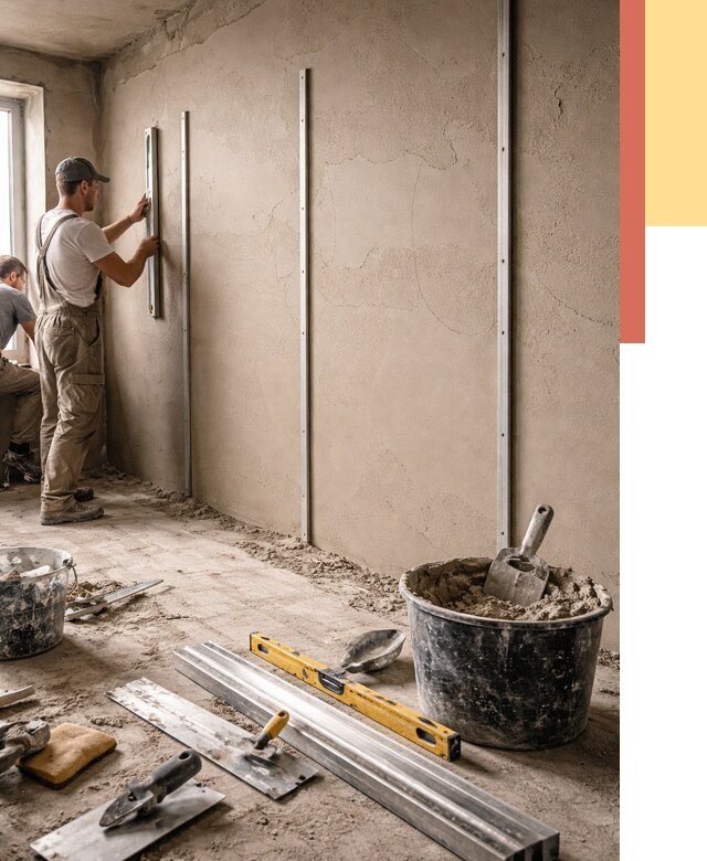 Штукатурка стен по маякам в Серове от 5611 руб./м² — выравнивание под ключ | ОТДЕЛОЧНИК-Срв