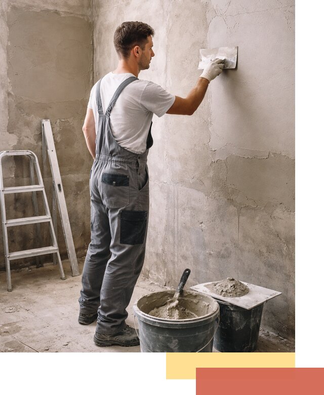 Штукатурка стен в ванной под ключ в Серове