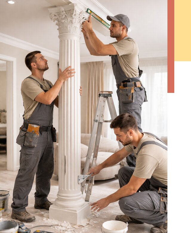 Установка декоративных колонн в Серове от 12242 руб. под ключ | ОТДЕЛОЧНИК-Срв