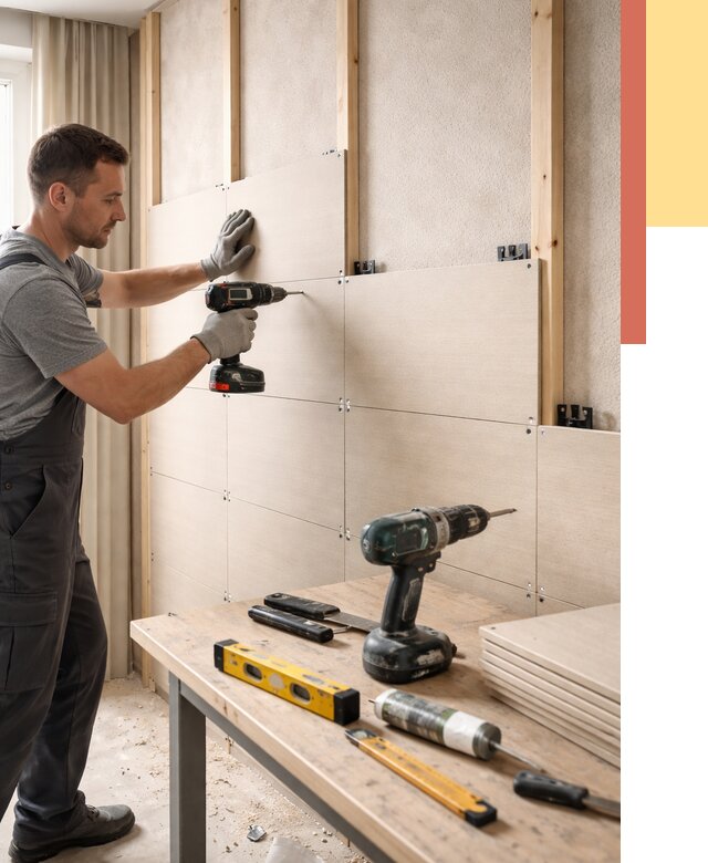 Монтаж МДФ панелей на стены в Серове от 1275 руб. под ключ | ОТДЕЛОЧНИК-Срв