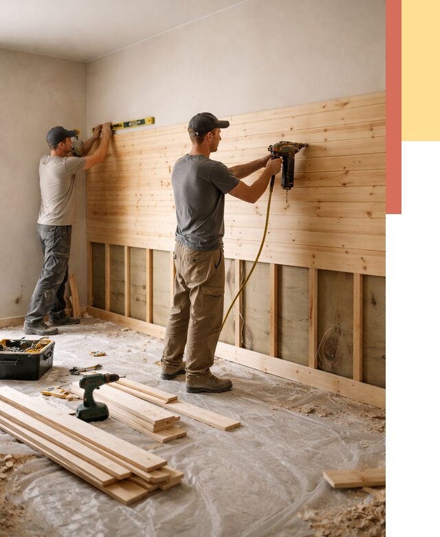 Монтаж деревянной вагонки на стены в Серове от 7652 руб. | Услуги монтажа вагонки | ОТДЕЛОЧНИК-Срв