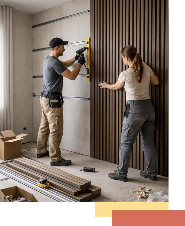 Монтаж реечных панелей на стены в Серове