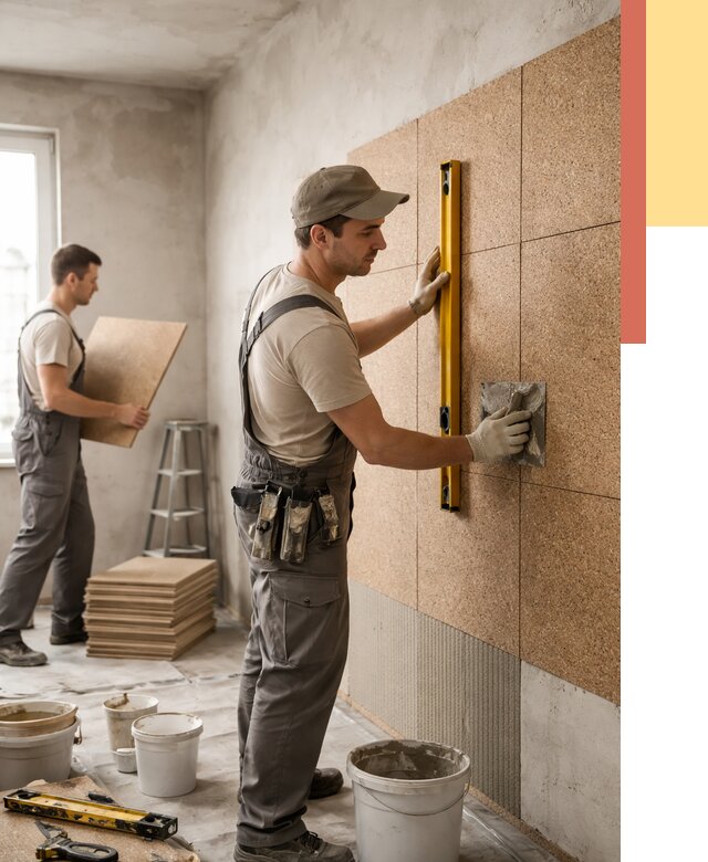 Монтаж пробковых панелей на стены в Серове от 3571 руб. — ОТДЕЛОЧНИК-Срв