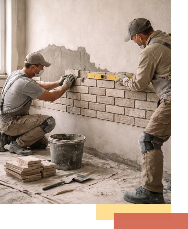 Монтаж декоративного кирпича профессионально в Серове