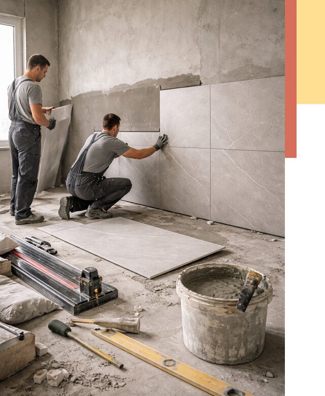 Облицовка стен керамогранитом в Серове от 4285 руб./м² — услуги под ключ | ОТДЕЛОЧНИК-Срв