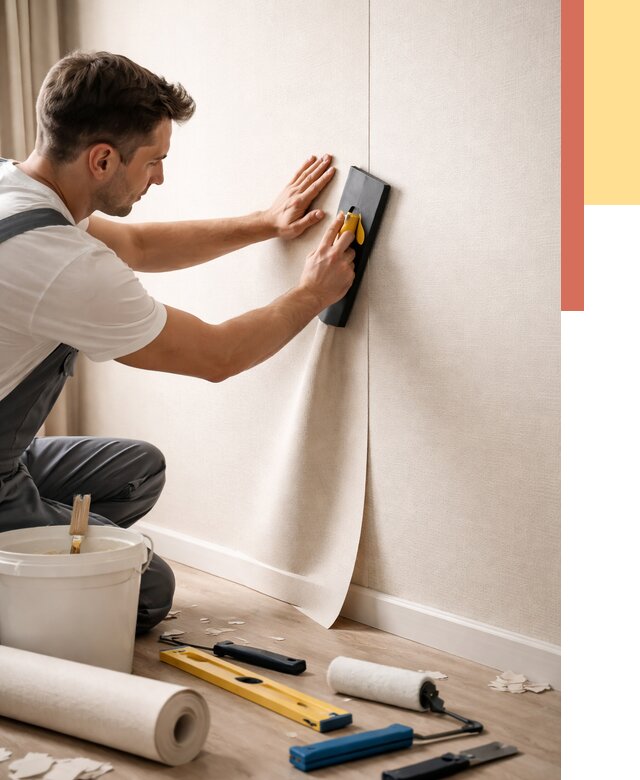 Поклейка виниловых обоев в Серове от 4591 руб. | Быстро и недорого — ОТДЕЛОЧНИК-Срв