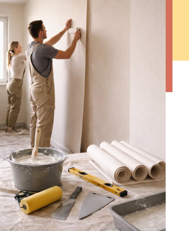 Поклейка бумажных обоев в Серове от 5611 руб./м2 — быстро и недорого | ОТДЕЛОЧНИК-Срв