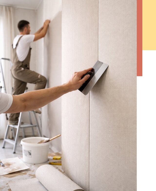 Поклейка текстильных обоев в Серове от 4591 руб. под ключ | ОТДЕЛОЧНИК-Срв