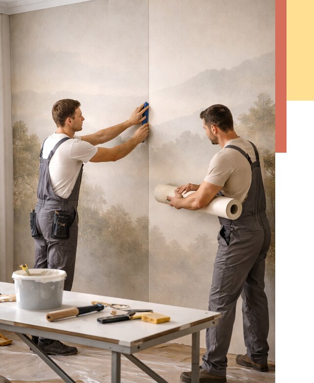 Поклейка фотообоев в Серове от 8672 руб/м² — быстро и недорого | ОТДЕЛОЧНИК-Срв