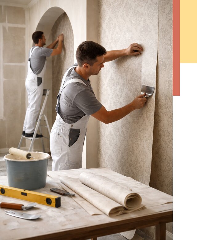 Поклейка обоев на сложные стены в Серове от 2857 руб. под ключ | ОТДЕЛОЧНИК-Срв