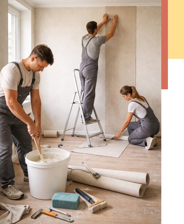 Оклейка стен обоями в Серове от 3571 руб/м2 — быстро и недорого | ОТДЕЛОЧНИК-Срв