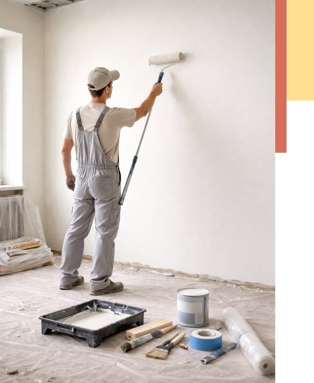 Покраска стен водоэмульсионной краской в Серове от 459 руб. за м² | ОТДЕЛОЧНИК-Срв