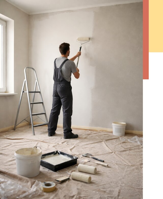 Покраска стен моющейся краской в Серове от 357 руб./м² — быстро и недорого | ОТДЕЛОЧНИК-Срв