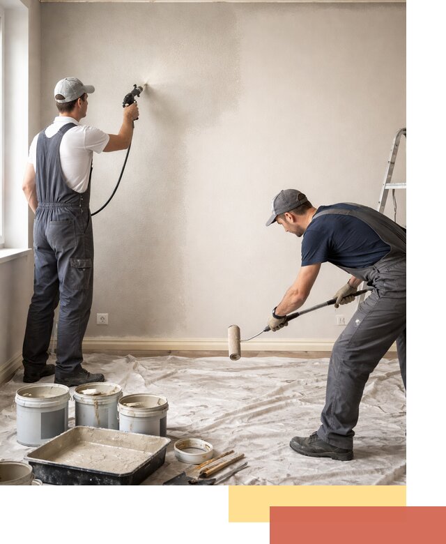 Покраска стен моющейся краской и защита поверхностей в Серове