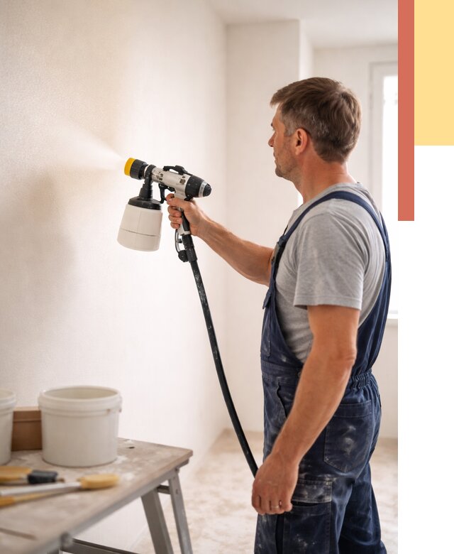 Покраска стен краскопультом в Серове от 7652 руб. — механизированная покраска | ОТДЕЛОЧНИК-Срв