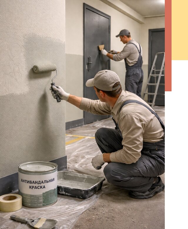 Покраска стен антивандальной краской в Серове от 4591 руб./м² под ключ | ОТДЕЛОЧНИК-Срв