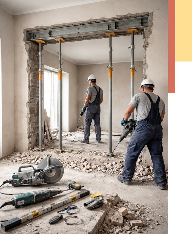 Прорезка проема в стене в Серове от 4591 руб. — быстро и недорого | ОТДЕЛОЧНИК-Срв