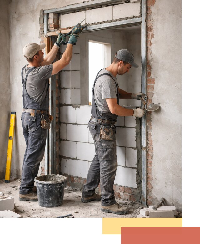 Закладка дверного проема под ключ в Серове: демонтаж, монтаж, отделка