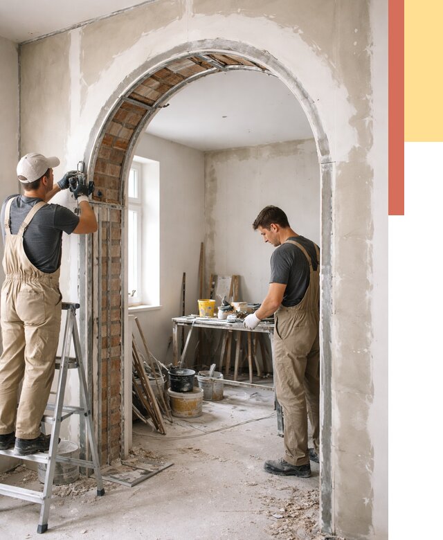 Устройство арочного проема в Серове от 9692 руб. под ключ — быстро и недорого | ОТДЕЛОЧНИК-Срв