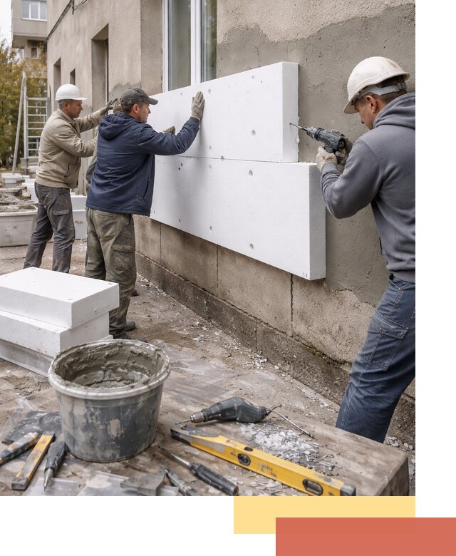 Утепление наружных стен пенопластом в Серове