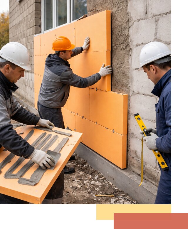 Утепление фасада пеноплексом под ключ в Серове
