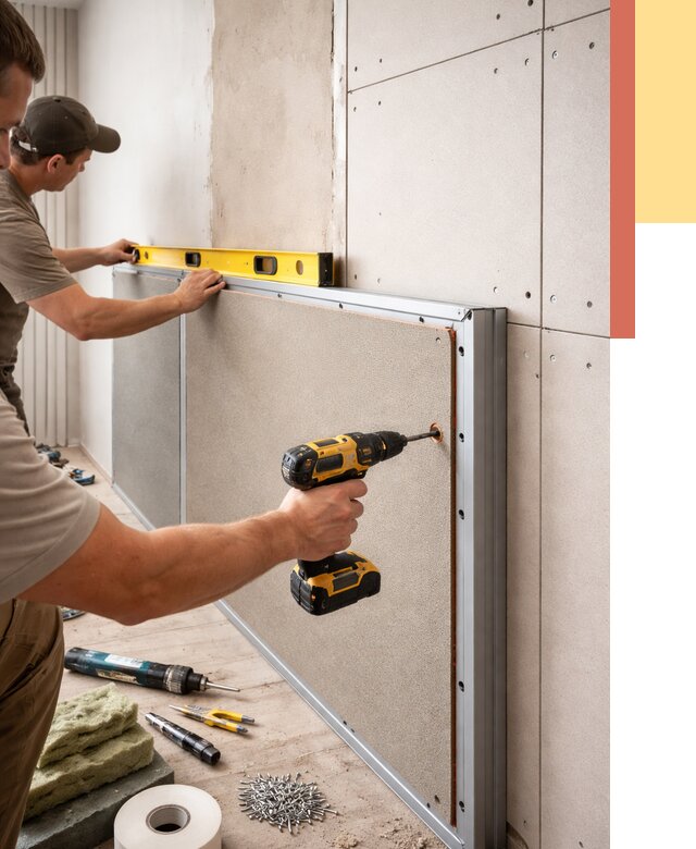 Шумоизоляция стен панелями ЗИПС в Серове от 2244 руб./м² под ключ | ОТДЕЛОЧНИК-Срв