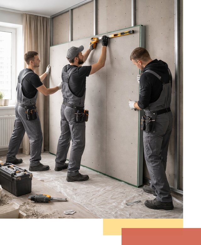 Шумоизоляция стен панелями ЗИПС в Серове для жилых и коммерческих помещений