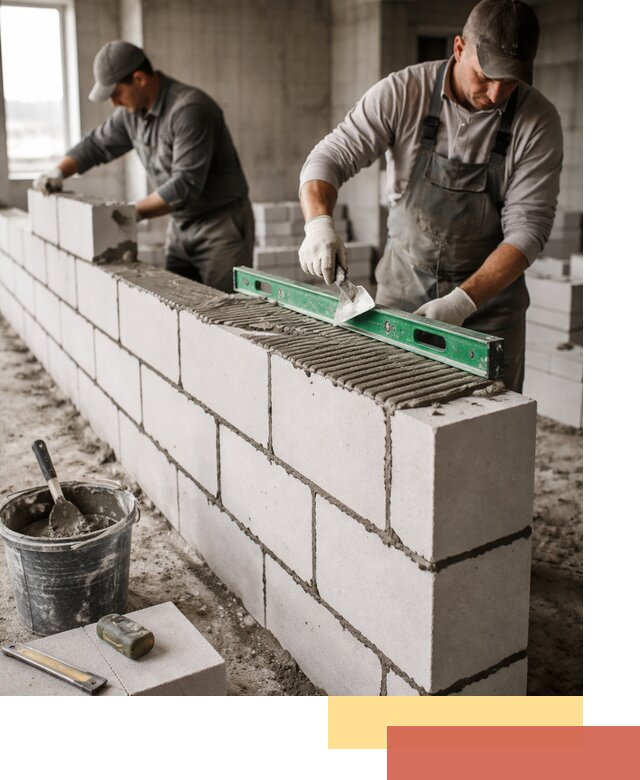 Кладка перегородок из газобетона в Серове быстро и качественно