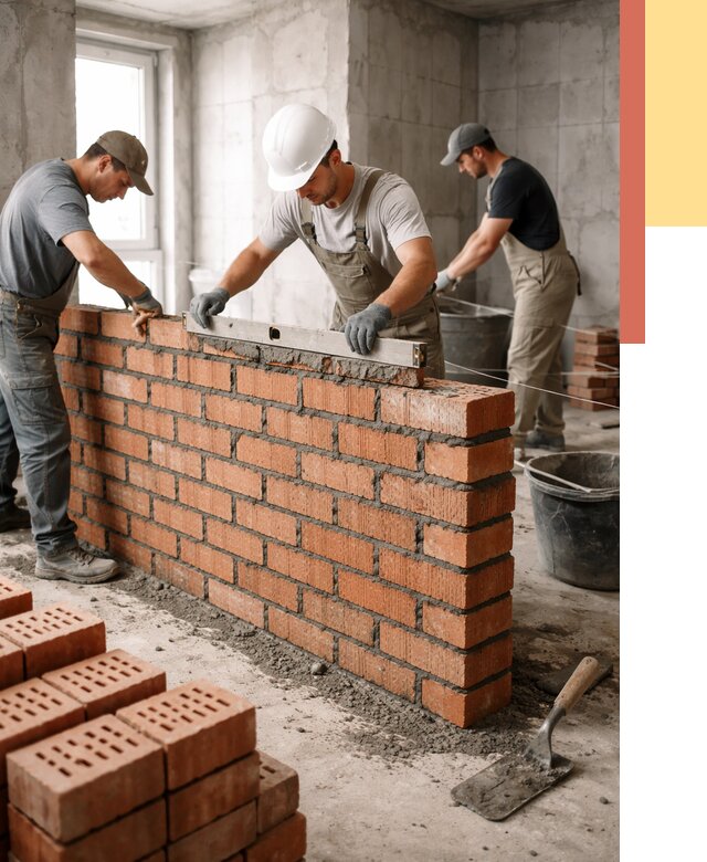 Кладка перегородок из кирпича в Серове от 3571 руб. за м² | ОТДЕЛОЧНИК-Срв