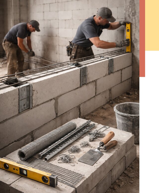 Армирование кладки перегородок в Серове от 765 руб. под ключ | ОТДЕЛОЧНИК-Срв