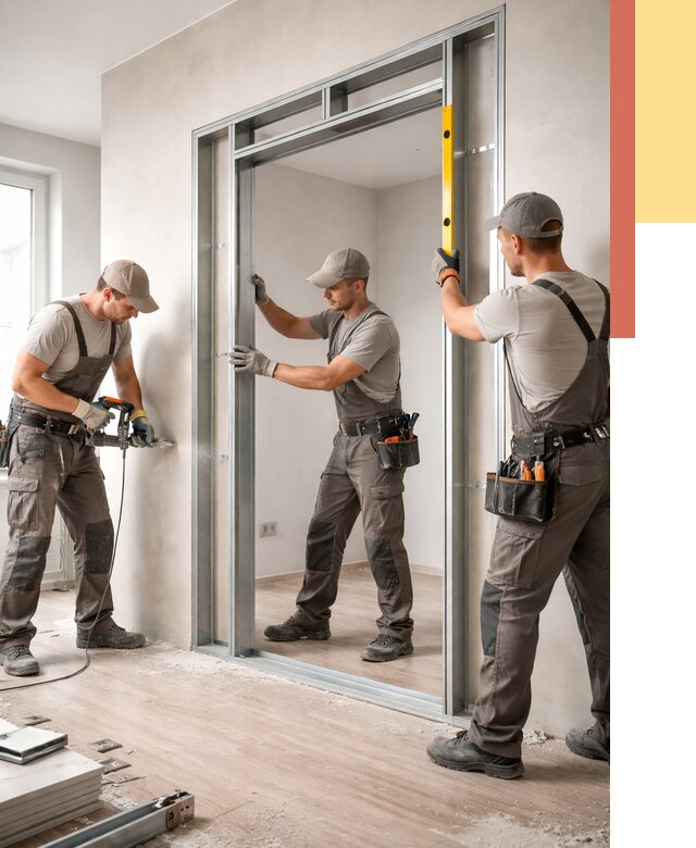 Устройство дверного проема в перегородке в Серове от 4591 руб. под ключ | ОТДЕЛОЧНИК-Срв