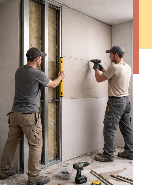 Монтаж двухслойной перегородки из гипсокартона в Серове от 1479 руб. | ОТДЕЛОЧНИК-Срв