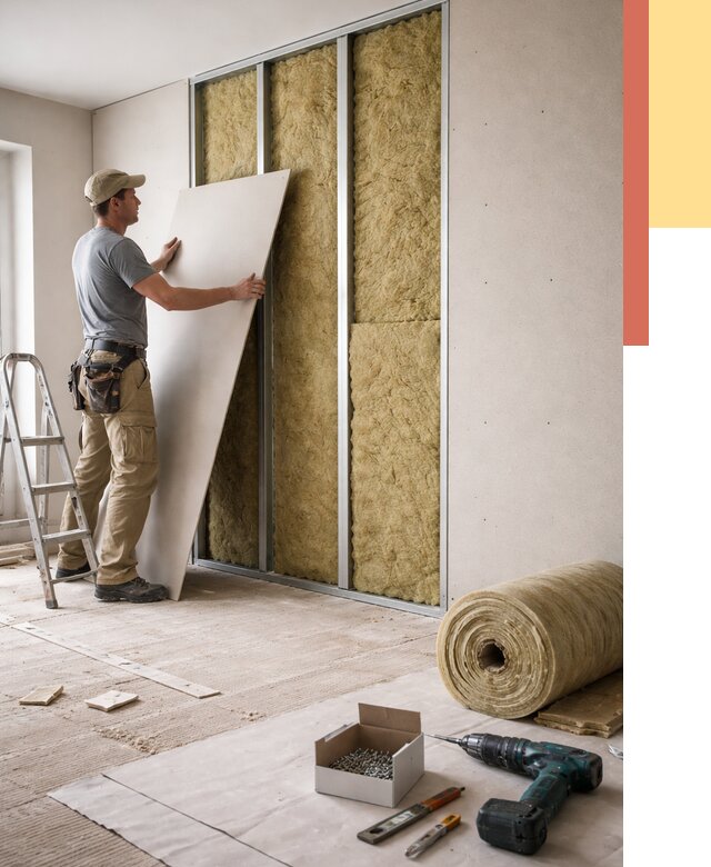 Перегородка из гипсокартона с шумоизоляцией в Серове от 3183 руб. | ОТДЕЛОЧНИК-Срв