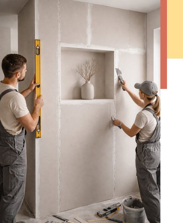 Перегородка из гипсокартона с нишей в Серове от 3316 руб. под ключ | ОТДЕЛОЧНИК-Срв