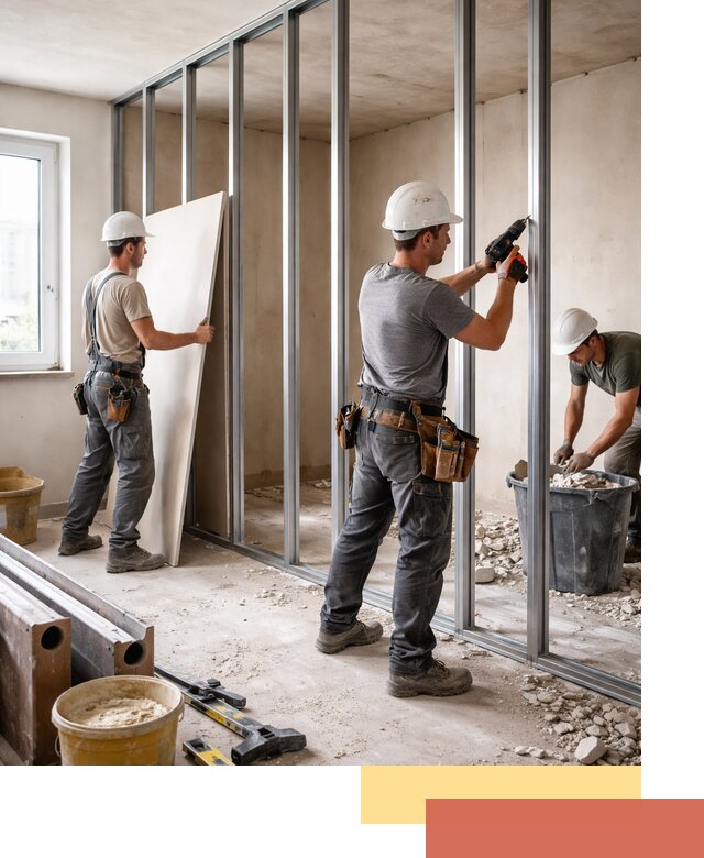 Перенос гипсокартонной перегородки в Серове профессионально и быстро