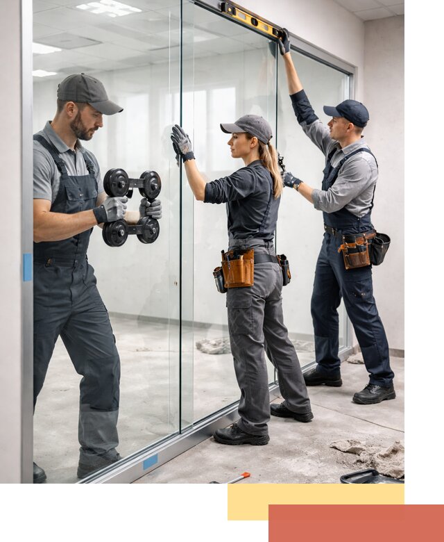 Профессиональный монтаж стеклянных перегородок в Серове