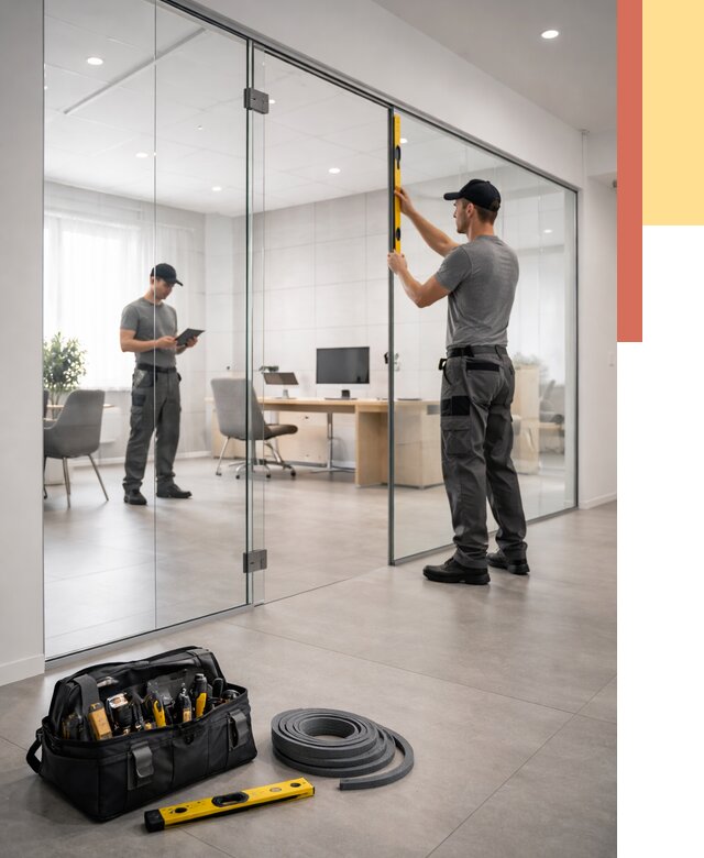 Цельностеклянные перегородки под ключ в Серове от 9692 руб. — монтаж и цены | ОТДЕЛОЧНИК-Срв