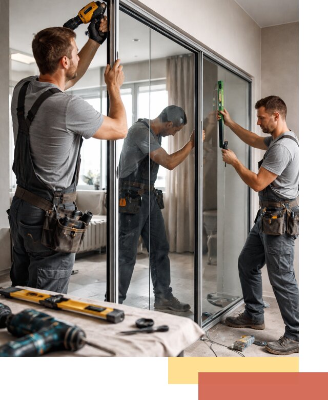 Каркасные стеклянные перегородки под ключ в Серове