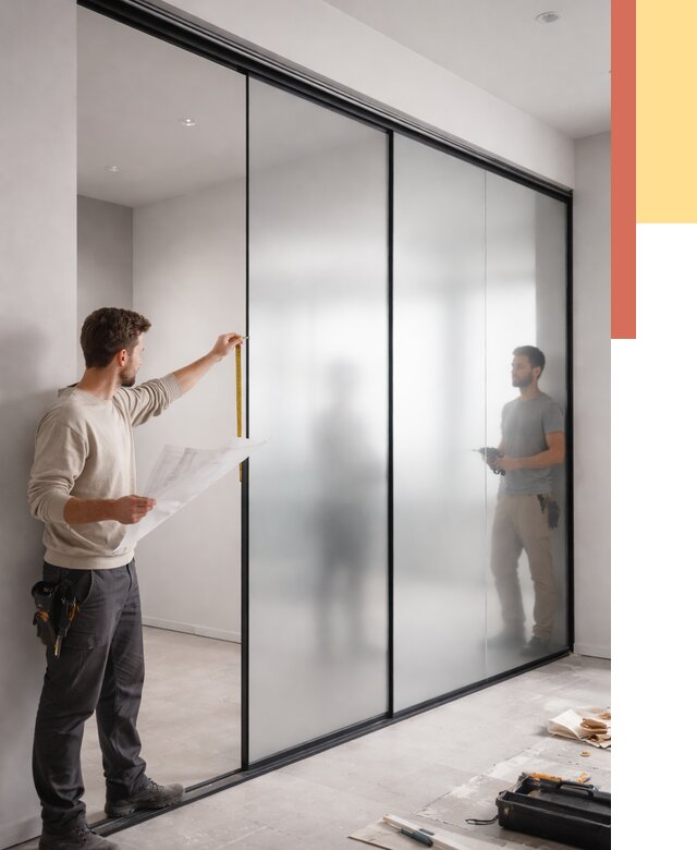 Матовые стеклянные перегородки в Серове от 8672 руб. — монтаж и установка | ОТДЕЛОЧНИК-Срв