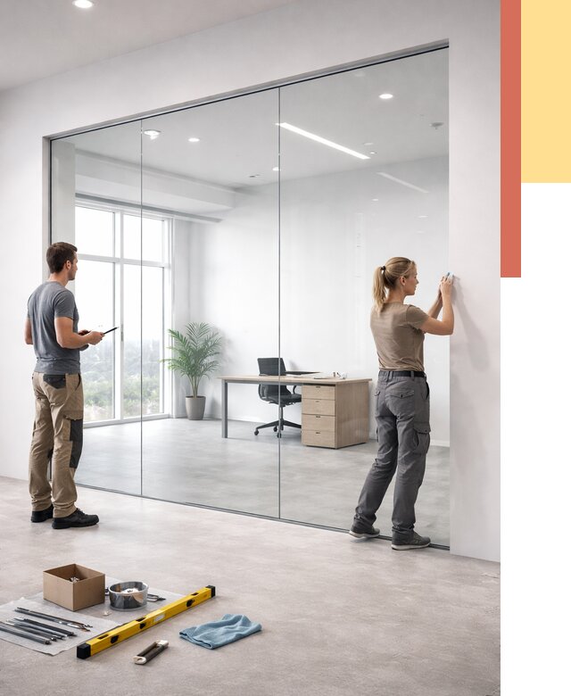 Перегородки из закаленного стекла в Серове от 9692 руб. под ключ | ОТДЕЛОЧНИК-Срв