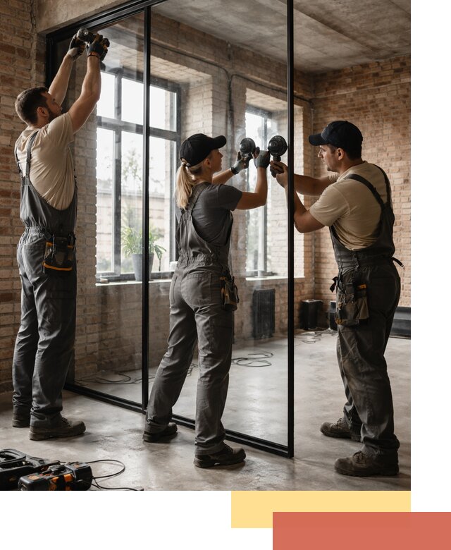 Стеклянные перегородки лофт — изготовление и монтаж в Серове