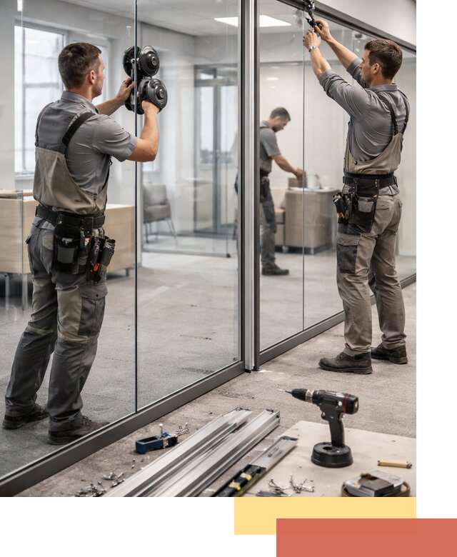 Стеклянные офисные перегородки под ключ в Серове