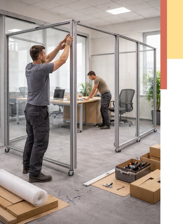 Мобильные офисные перегородки в Серове от 12753 руб. — установка под ключ | ОТДЕЛОЧНИК-Срв